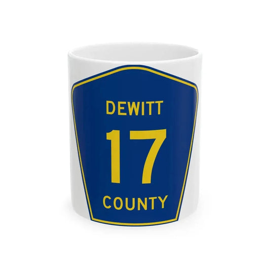 Dewitt County 17 (Illinois) (Road Sign) White Coffee Mug 11oz - Go Mug Yourself