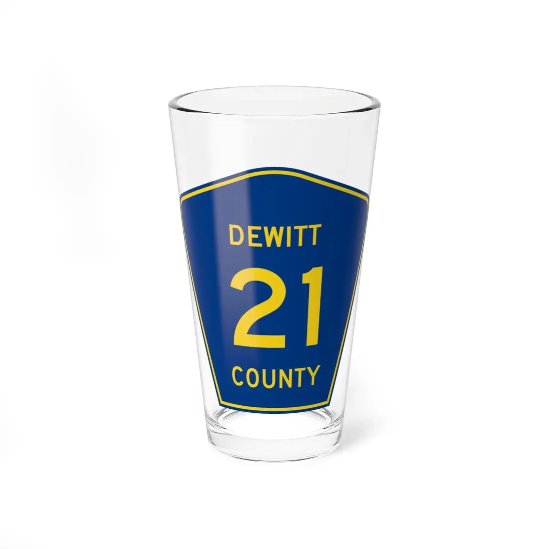 Dewitt County 21 (Illinois) (Road Sign) Pint Glass 16oz 16oz - Go Mug Yourself