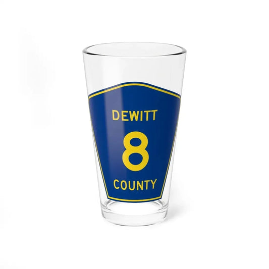 Dewitt County 8 (Illinois) (Road Sign) Pint Glss 16oz 16oz - Go Mug Yourself