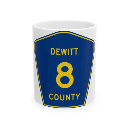 Dewitt County 8 (Illinois) (Road Sign) White Coffee Mug 11oz - Go Mug Yourself