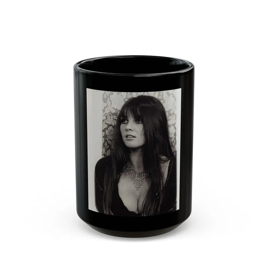 Caroline Munro #332 (Vintage Female Icon) Black Coffee Mug-15oz-Go Mug Yourself