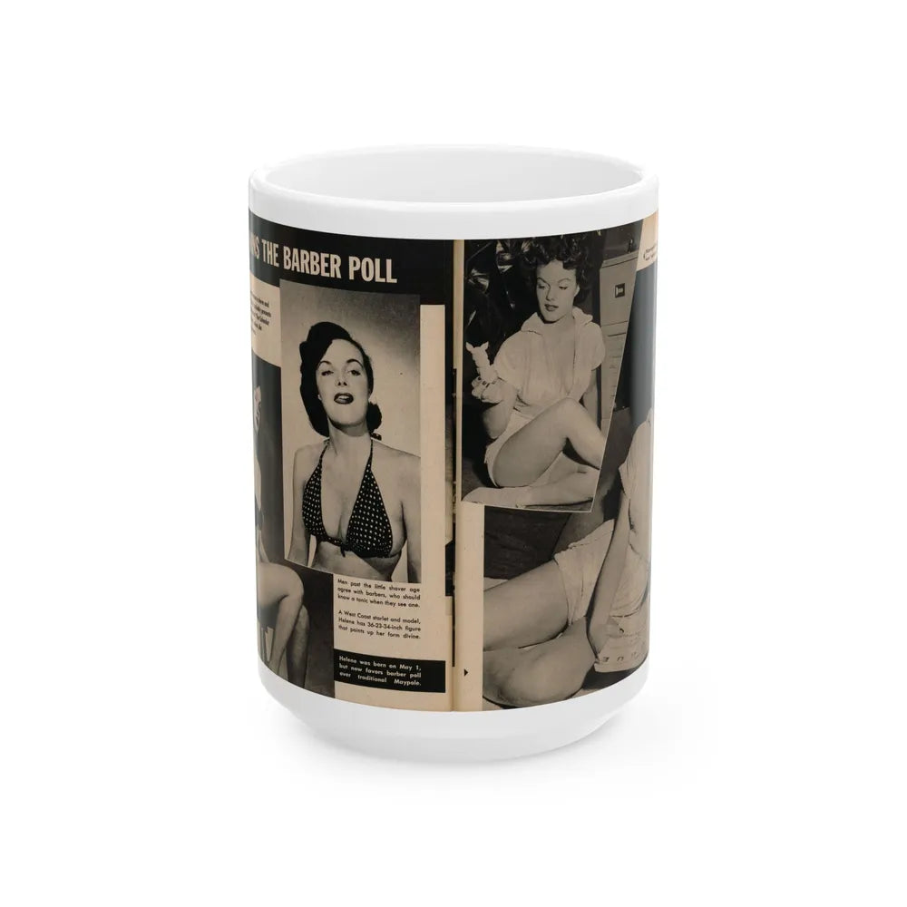 Helene Hayden #10 - 4 B&W Photos from GALA Mag. March '57 (Vintage Female Icon) White Coffee Mug-15oz-Go Mug Yourself