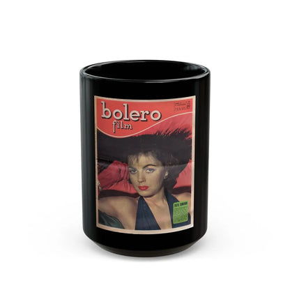 Faith Domergue #194 (Vintage Female Icon) Black Coffee Mug-15oz-Go Mug Yourself