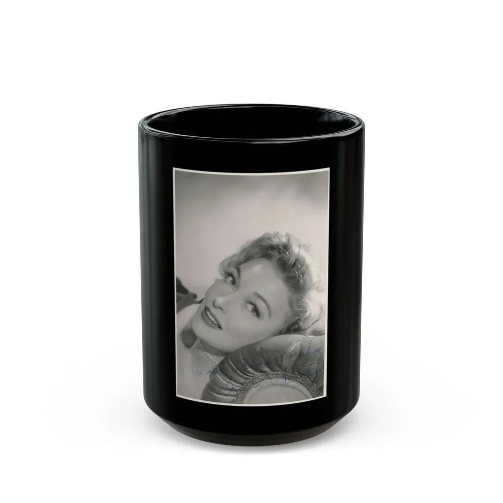 Karin Booth #50 (Vintage Female Icon) Black Coffee Mug-15oz-Go Mug Yourself