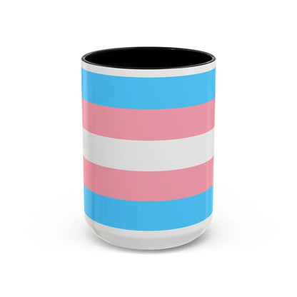 Transgender Pride Flag - Accent Coffee Mug-15oz-Black-Go Mug Yourself