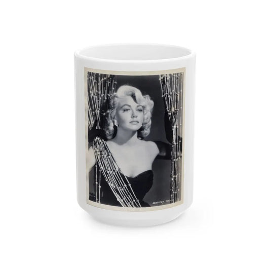 Dorothy Malone #132 (Vintage Female Icon) White Coffee Mug-15oz-Go Mug Yourself