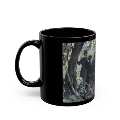 Figures by a Lake - Black Coffee Mug-Go Mug Yourself