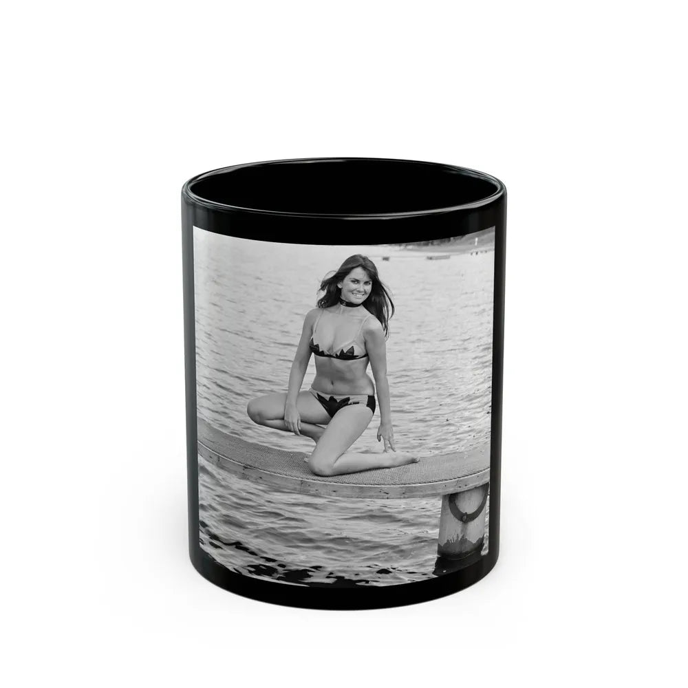 Caroline Munro #352 (Vintage Female Icon) Black Coffee Mug-11oz-Go Mug Yourself