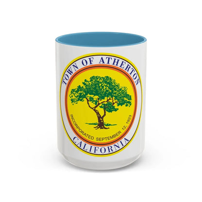 Seal of Atherton California - Accent Coffee Mug-15oz-Light Blue-Go Mug Yourself