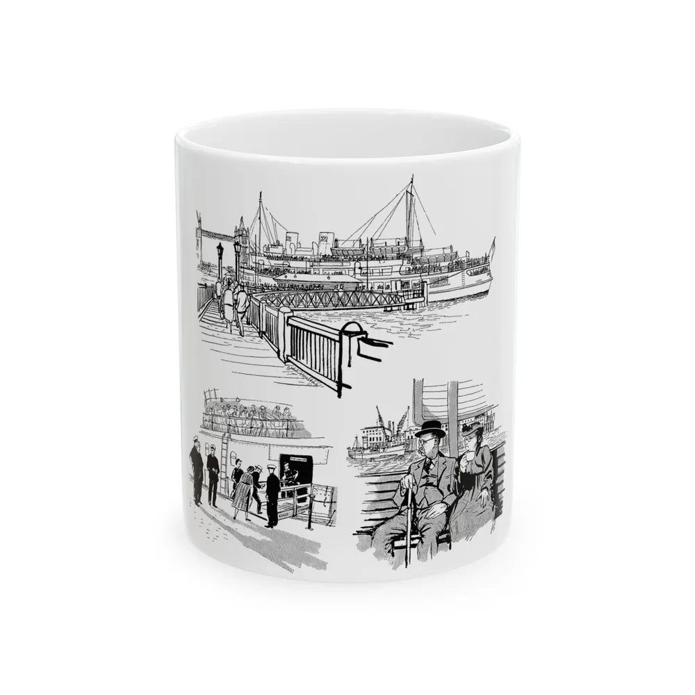 Cruising Down The River. From Courier, 1950 - White Coffee Mug-11oz-Go Mug Yourself