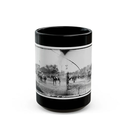 Rappahannock River, Va. Fugitive African Americans Fording The Rappahannock (U.S. Civil War) Black Coffee Mug-15oz-Go Mug Yourself