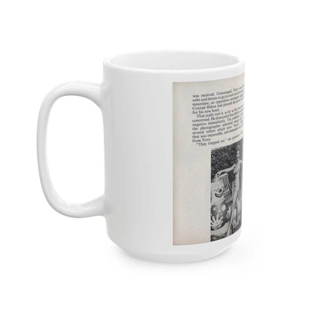 Terry Moore #461 - 66 PHOTOGRAPHS OF Terry MOORE U.K. Pocket Mag. Pages 52 & 53 (Vintage Female Icon) White Coffee Mug-Go Mug Yourself