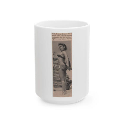 Terry Moore #534 - 1.75x5.75 Magazine Page Photo Clipping (Vintage Female Icon) White Coffee Mug-15oz-Go Mug Yourself