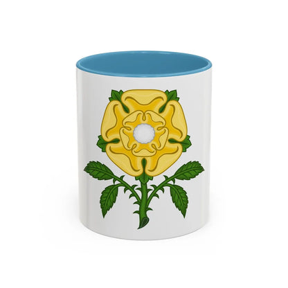 Golden Rose Badge - Accent Coffee Mug-11oz-Light Blue-Go Mug Yourself