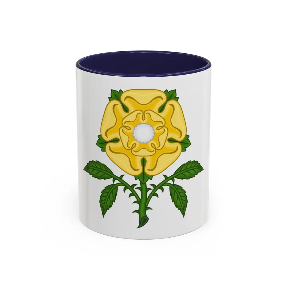 Golden Rose Badge - Accent Coffee Mug-11oz-Navy-Go Mug Yourself