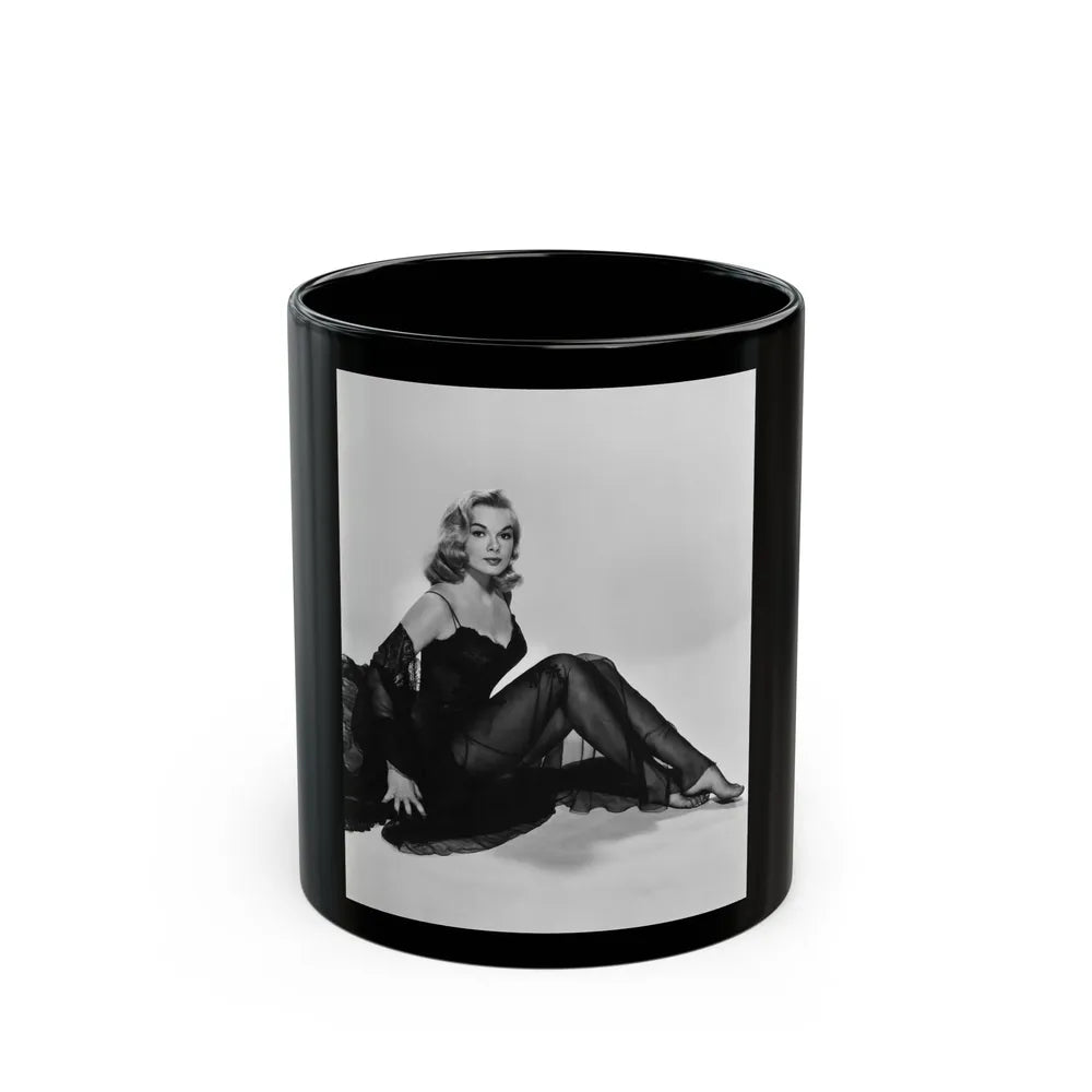 Leslie Parrish #82 (Vintage Female Icon) Black Coffee Mug-11oz-Go Mug Yourself