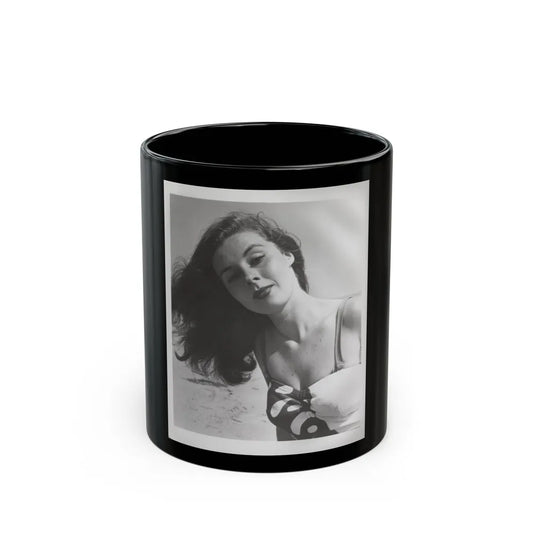 Elaine Stewart #167 - Negative Struck B&W 8x10 50's Head & Upper Body Body 1 Piece Swimsuit Cheesecake HQ Photo (Vintage Female Icon) Black Coffee Mug-11oz-Go Mug Yourself