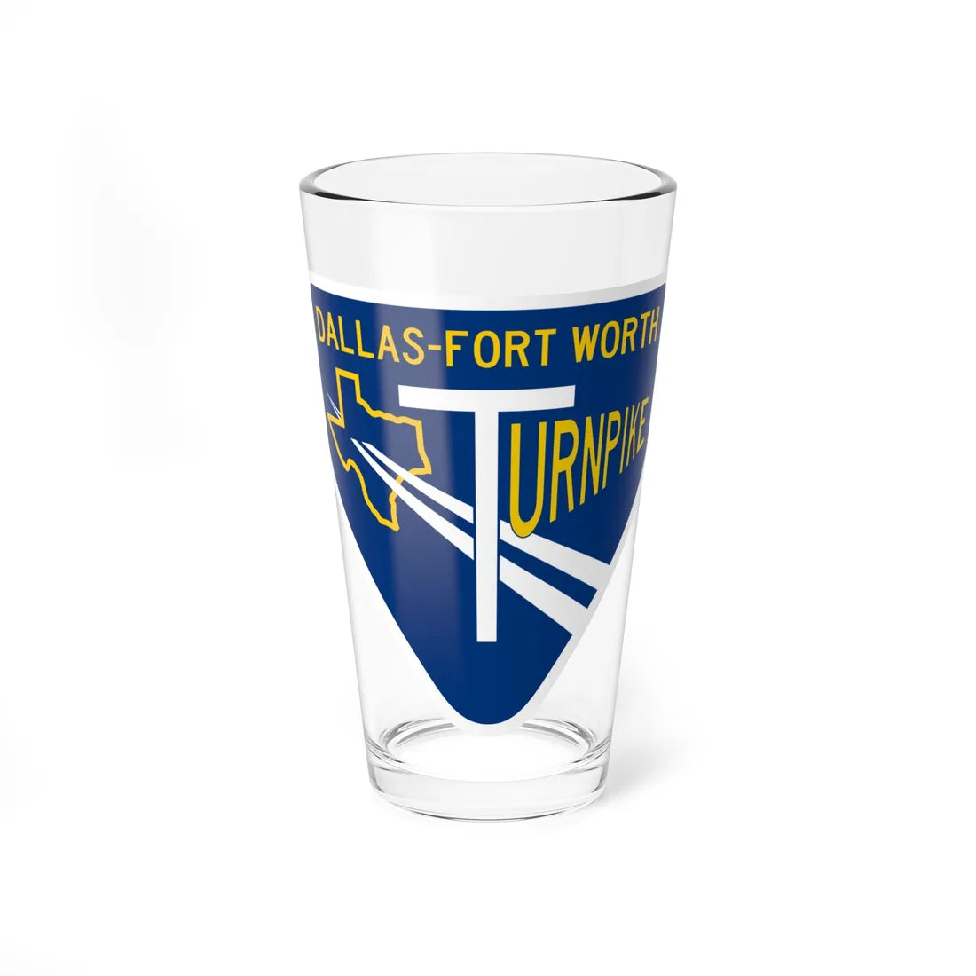 DFW Turnpike Shield (Texas) (Road Sign) Pint Glass 16oz 16oz - Go Mug Yourself
