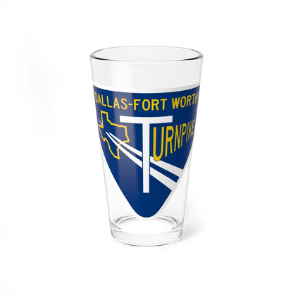 DFW Turnpike Shield (Texas) (Road Sign) Pint Glass 16oz 16oz - Go Mug Yourself