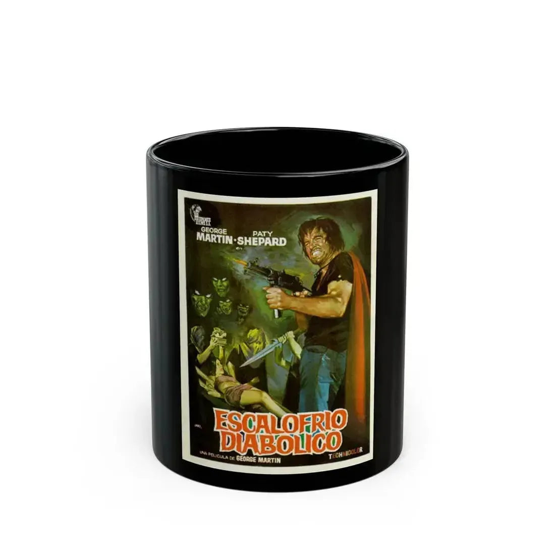 DIABOLICAL SHUDDER 1972 Movie Poster - Black Coffee Mug 11oz - Go Mug Yourself