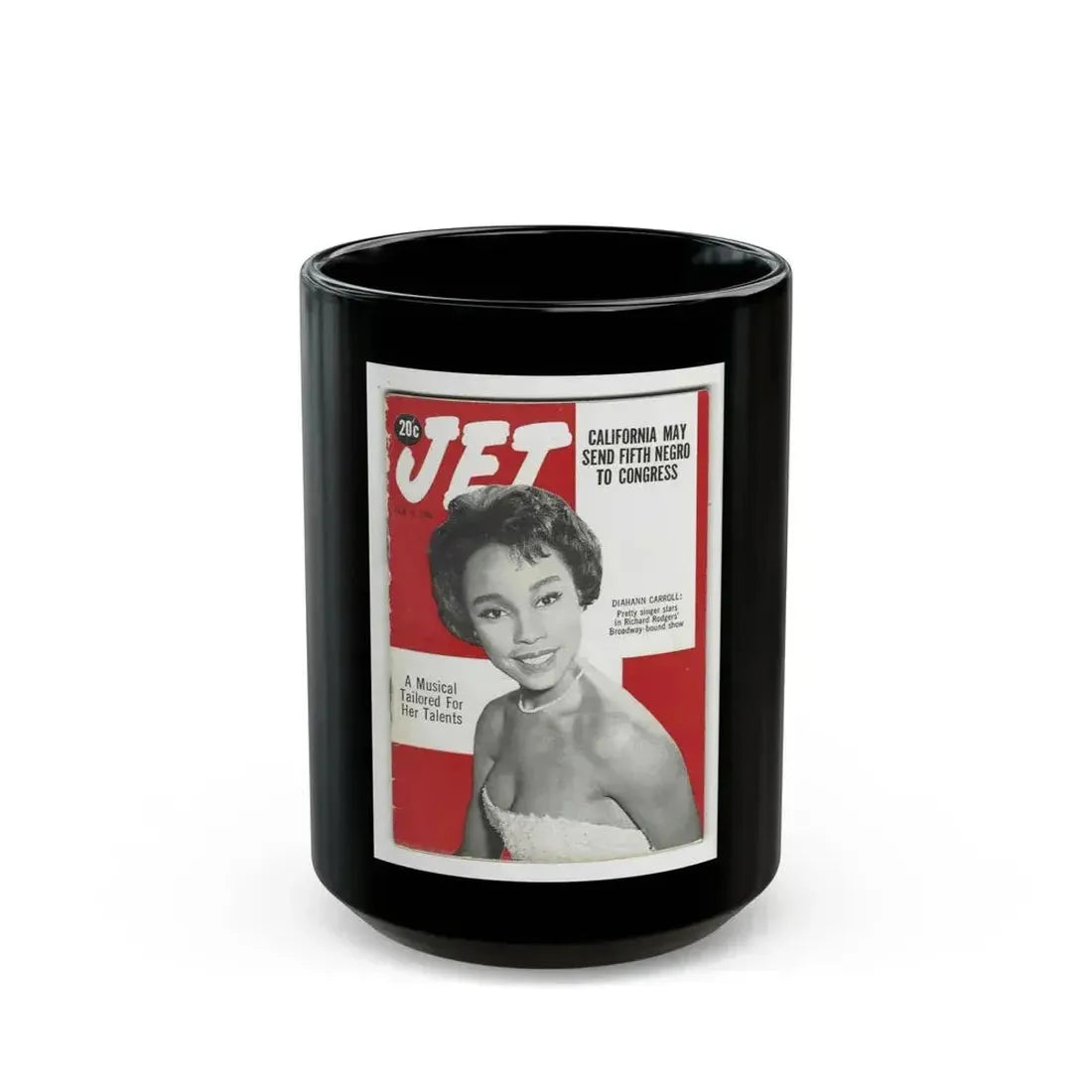 Diahann Carroll #36 - Mag. Cover (Vintage Female Icon) Black Coffee Mug 15oz - Go Mug Yourself