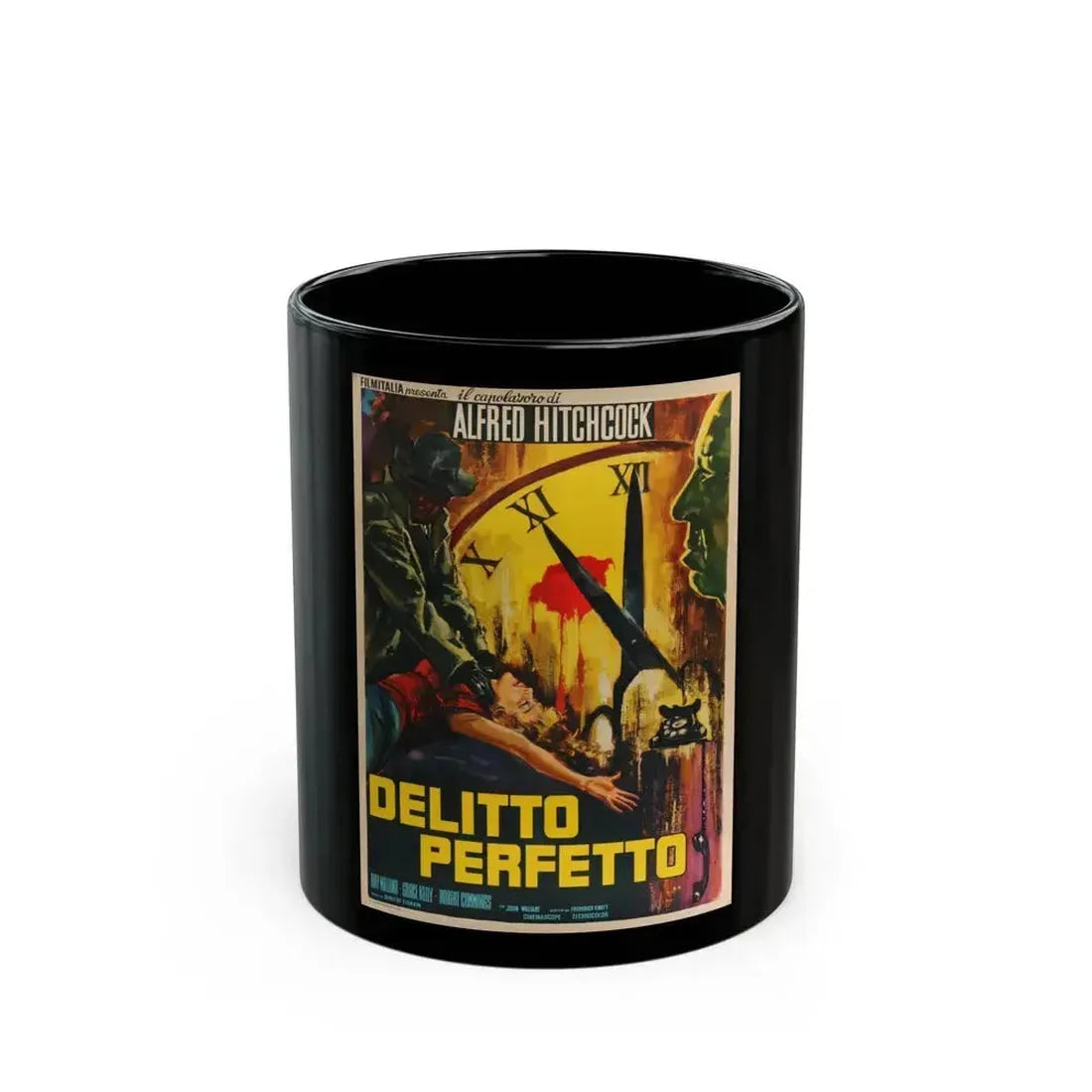 DIAL M FOR MURDER (ITALIAN) 1954 Movie Poster - Black Coffee Mug 11oz - Go Mug Yourself