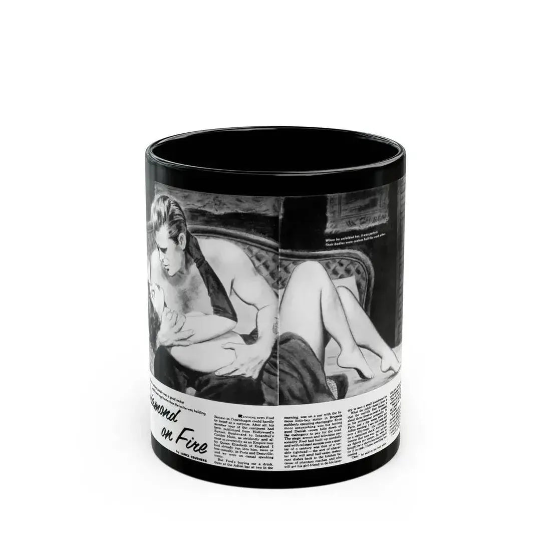Diamond on Fire, Sir Knight magazine No. 2, 1958 - Black Coffee Mug 11oz - Go Mug Yourself