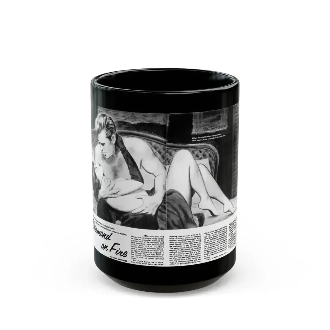 Diamond on Fire, Sir Knight magazine No. 2, 1958 - Black Coffee Mug 15oz - Go Mug Yourself