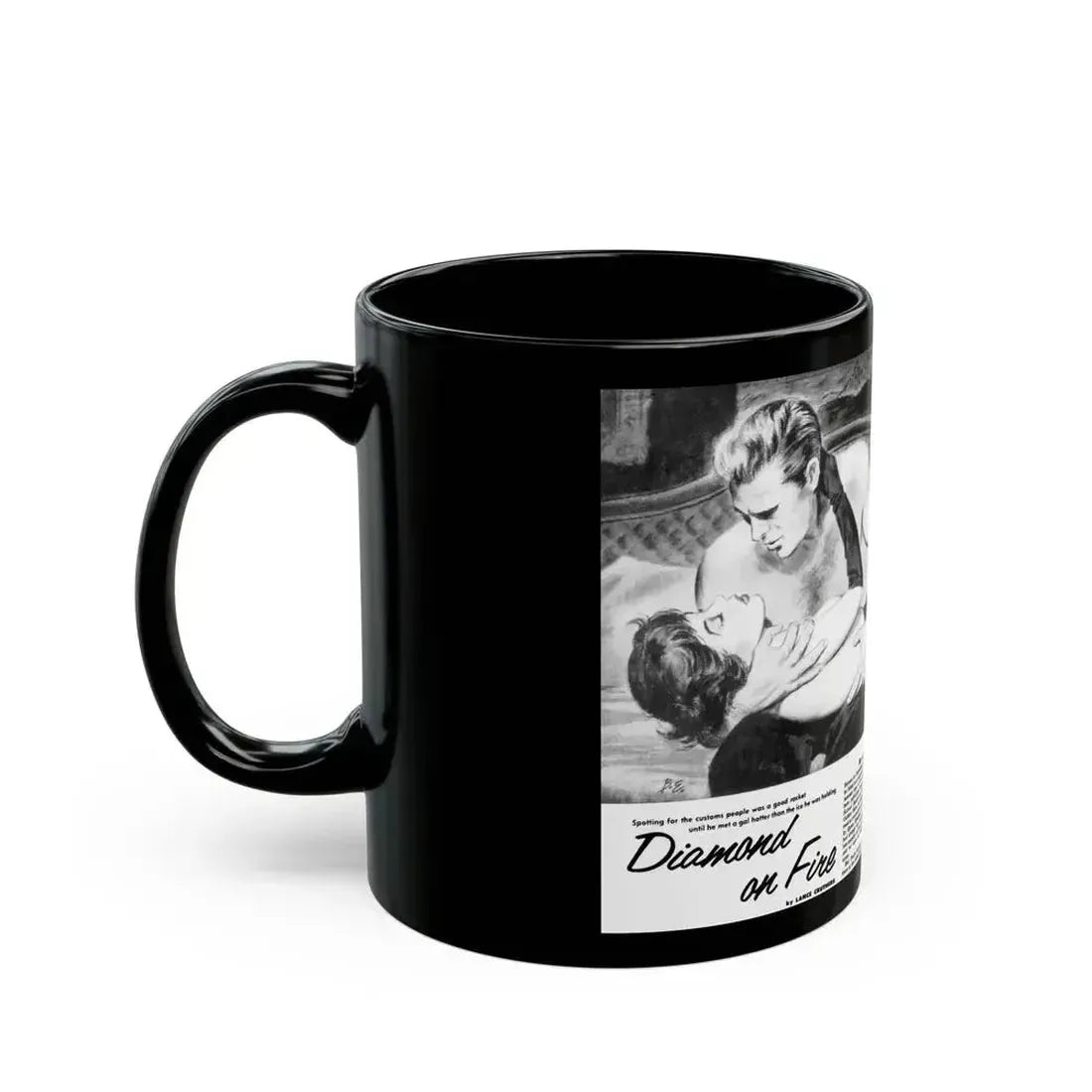 Diamond on Fire, Sir Knight magazine No. 2, 1958 - Black Coffee Mug - Go Mug Yourself