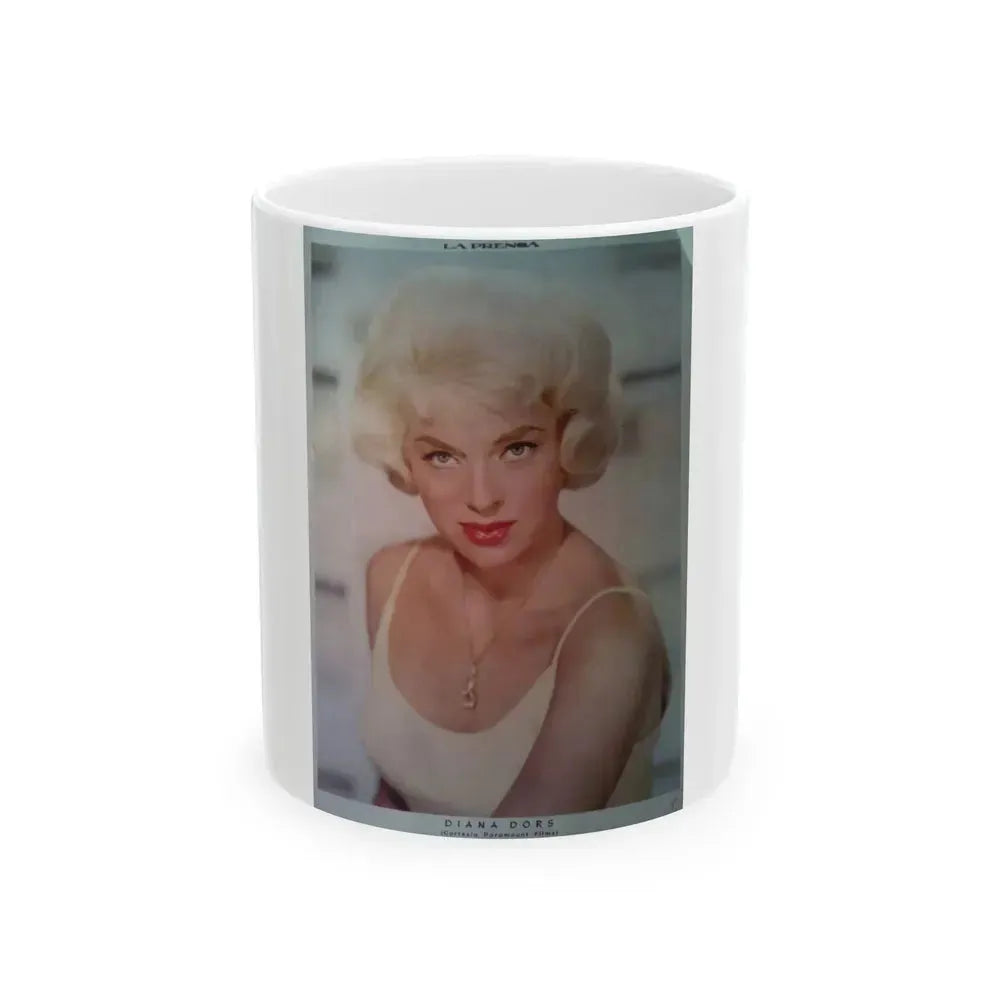 Diana Dors #100 (Vintage Female Icon) White Coffee Mug 11oz - Go Mug Yourself