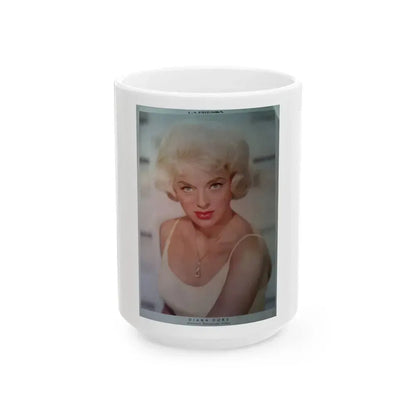 Diana Dors #100 (Vintage Female Icon) White Coffee Mug 15oz - Go Mug Yourself