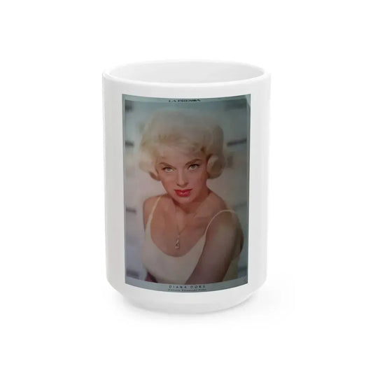 Diana Dors #100 (Vintage Female Icon) White Coffee Mug 15oz - Go Mug Yourself