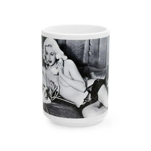 Diana Dors #101 (Vintage Female Icon) White Coffee Mug 15oz - Go Mug Yourself