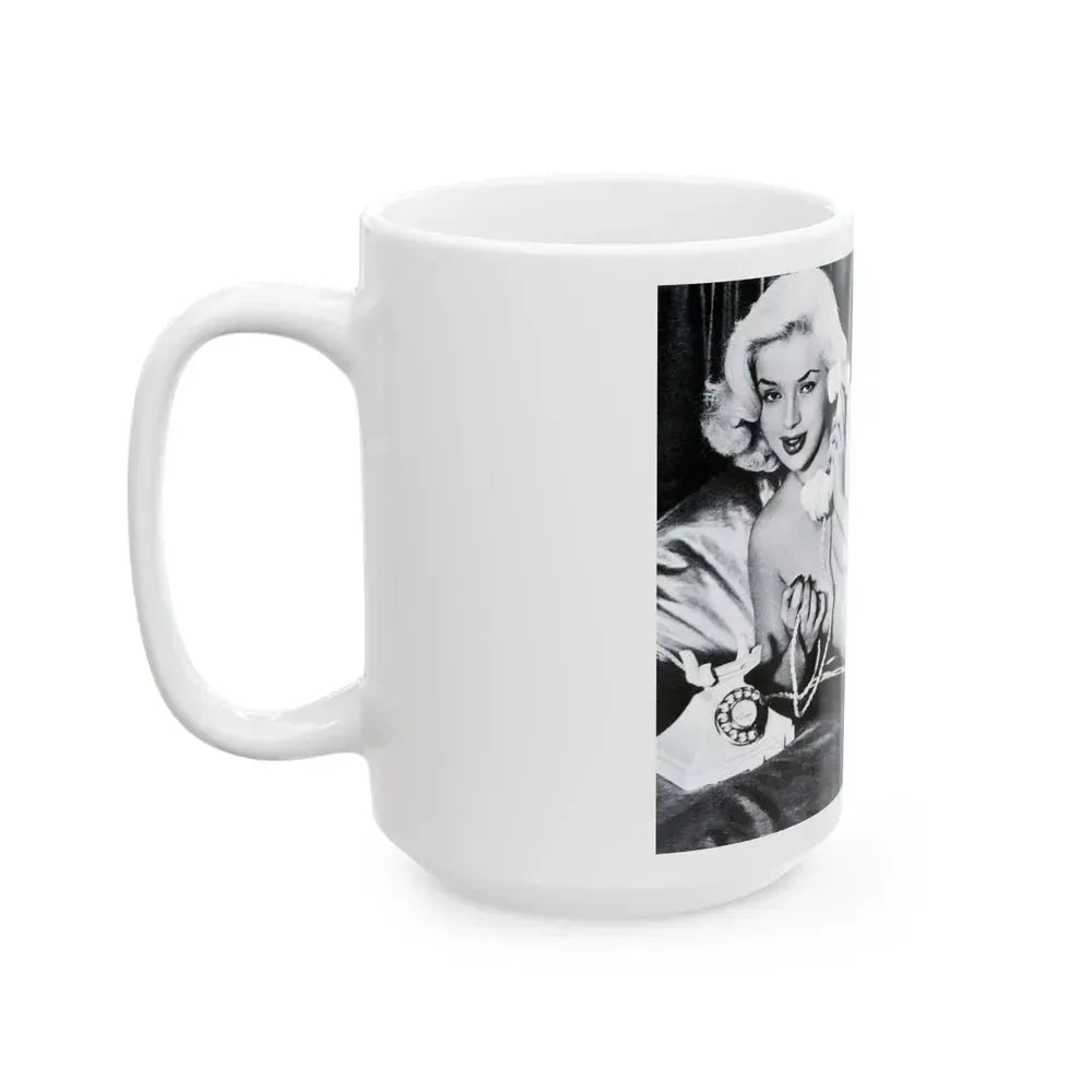 Diana Dors #101 (Vintage Female Icon) White Coffee Mug - Go Mug Yourself