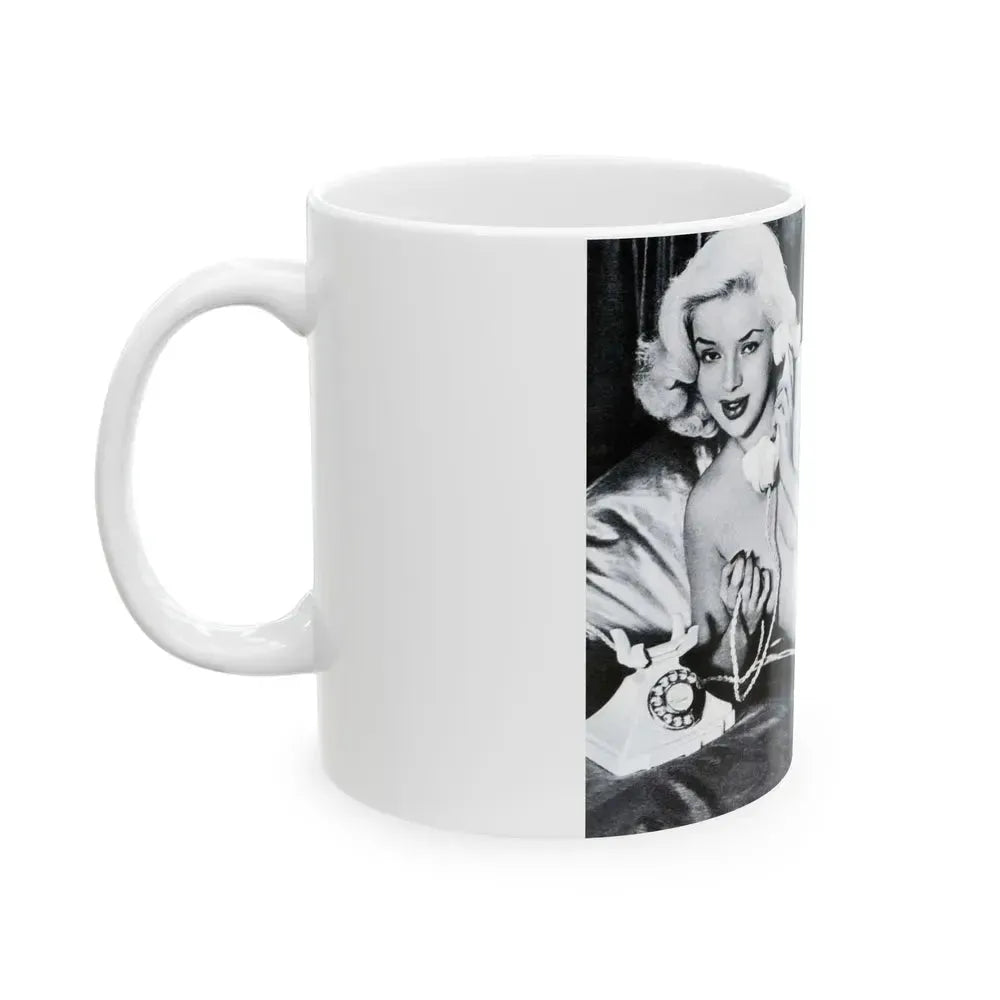 Diana Dors #101 (Vintage Female Icon) White Coffee Mug - Go Mug Yourself