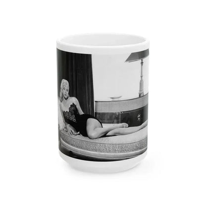 Diana Dors #103 (Vintage Female Icon) White Coffee Mug 15oz - Go Mug Yourself