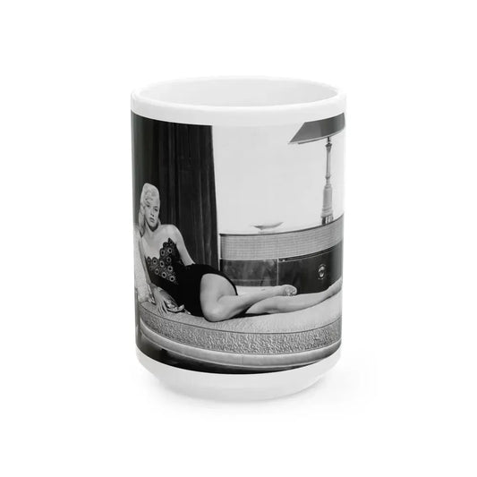 Diana Dors #103 (Vintage Female Icon) White Coffee Mug 15oz - Go Mug Yourself