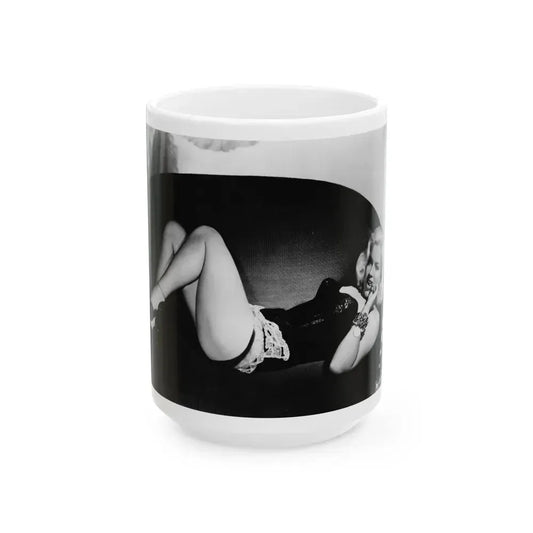 Diana Dors #104 (Vintage Female Icon) White Coffee Mug 15oz - Go Mug Yourself