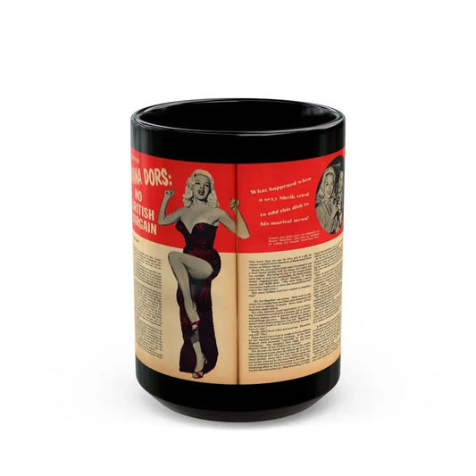 Diana Dors #109 (Vintage Female Icon) Black Coffee Mug 15oz - Go Mug Yourself