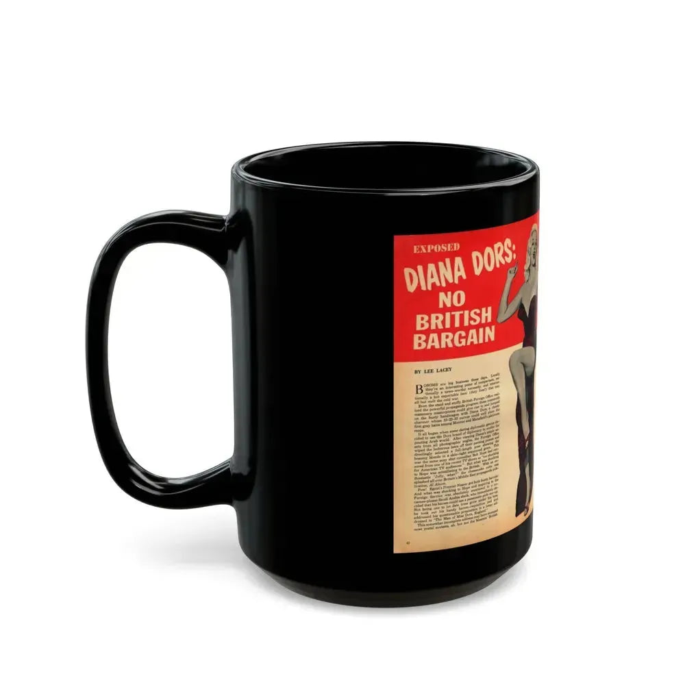 Diana Dors #109 (Vintage Female Icon) Black Coffee Mug - Go Mug Yourself