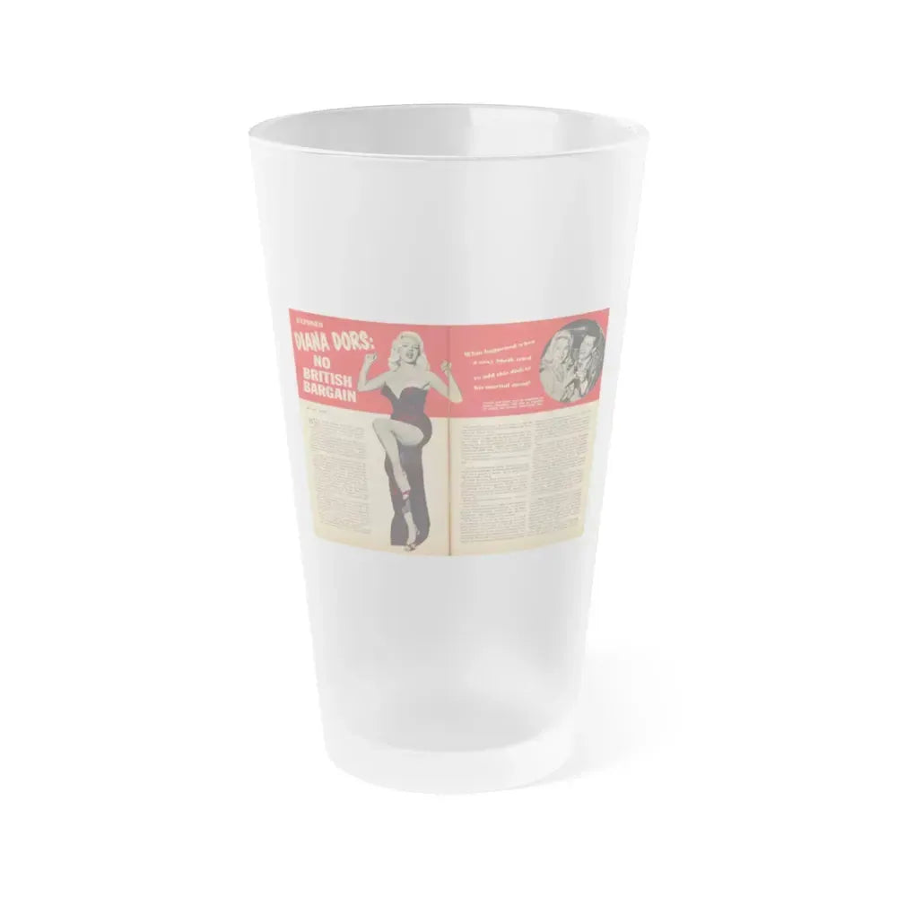 Diana Dors #109 (Vintage Female Icon) Frosted Pint Glass 16oz 16oz Frosted - Go Mug Yourself