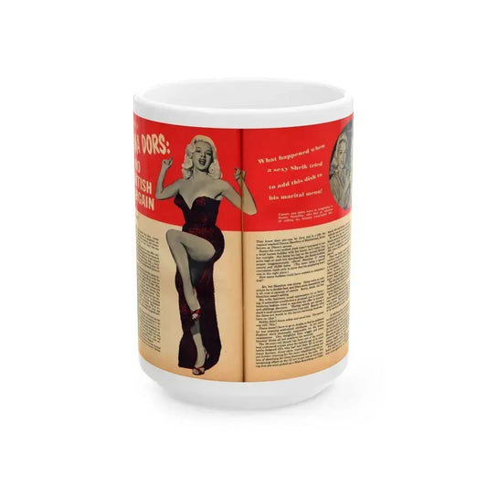 Diana Dors #109 (Vintage Female Icon) White Coffee Mug 15oz - Go Mug Yourself