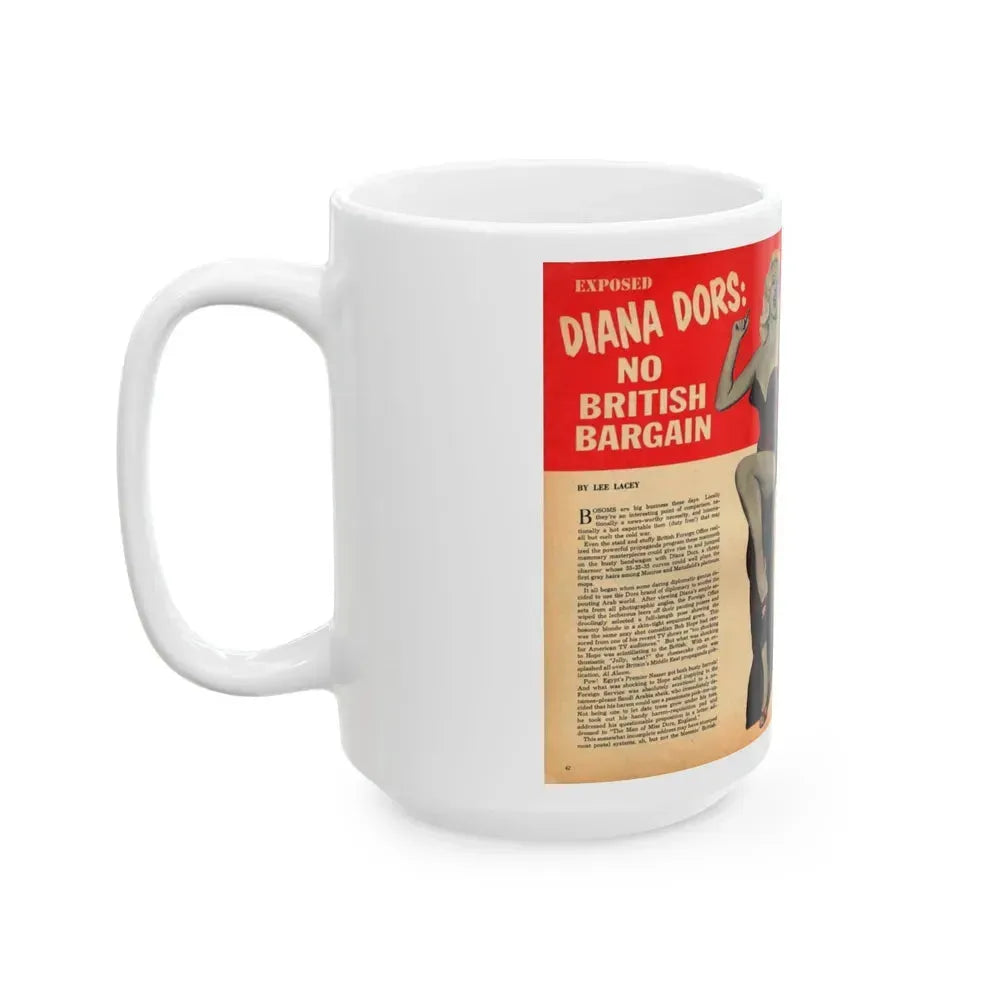 Diana Dors #109 (Vintage Female Icon) White Coffee Mug - Go Mug Yourself