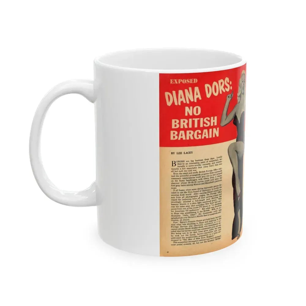 Diana Dors #109 (Vintage Female Icon) White Coffee Mug - Go Mug Yourself