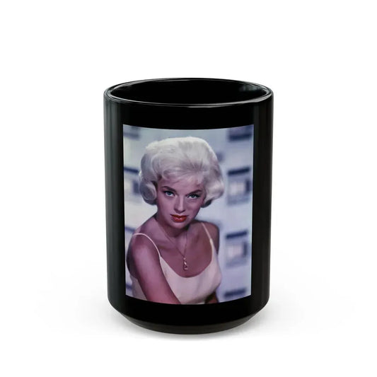 Diana Dors #113 (Vintage Female Icon) Black Coffee Mug 15oz - Go Mug Yourself