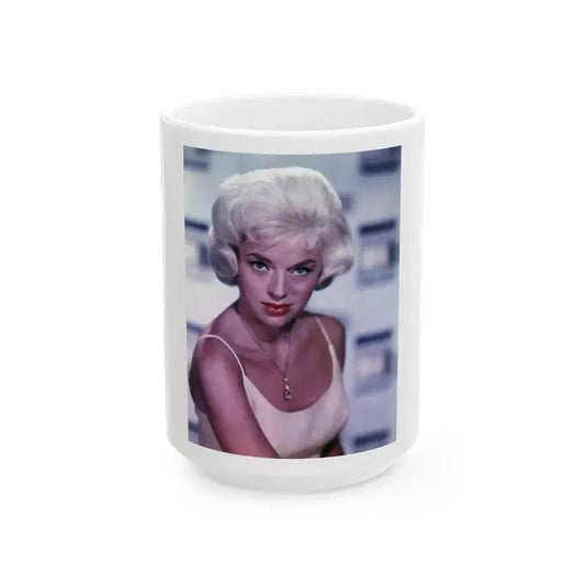 Diana Dors #113 (Vintage Female Icon) White Coffee Mug 15oz - Go Mug Yourself