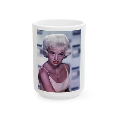 Diana Dors #113 (Vintage Female Icon) White Coffee Mug 15oz - Go Mug Yourself