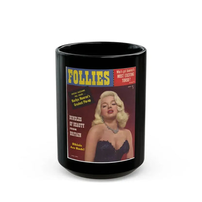 Diana Dors #129 - Mag. Cover (Vintage Female Icon) Black Coffee Mug 15oz - Go Mug Yourself