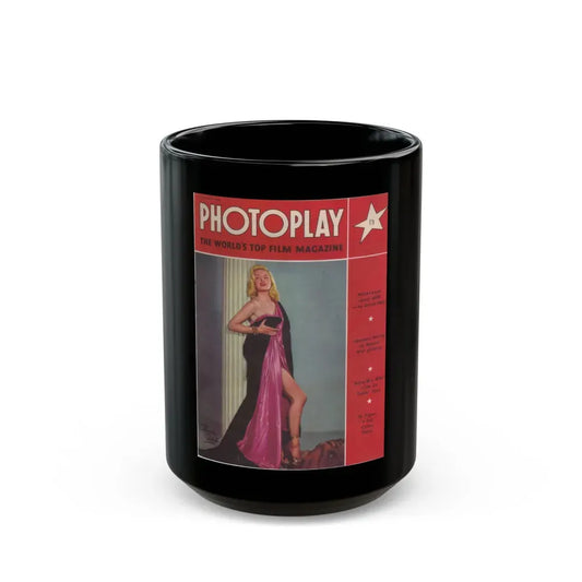 Diana Dors #130 - Mag. Cover (Vintage Female Icon) Black Coffee Mug 15oz - Go Mug Yourself