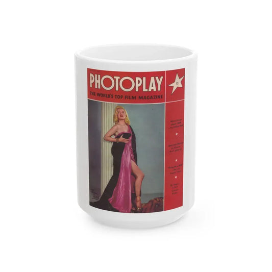 Diana Dors #130 - Mag. Cover (Vintage Female Icon) White Coffee Mug 15oz - Go Mug Yourself